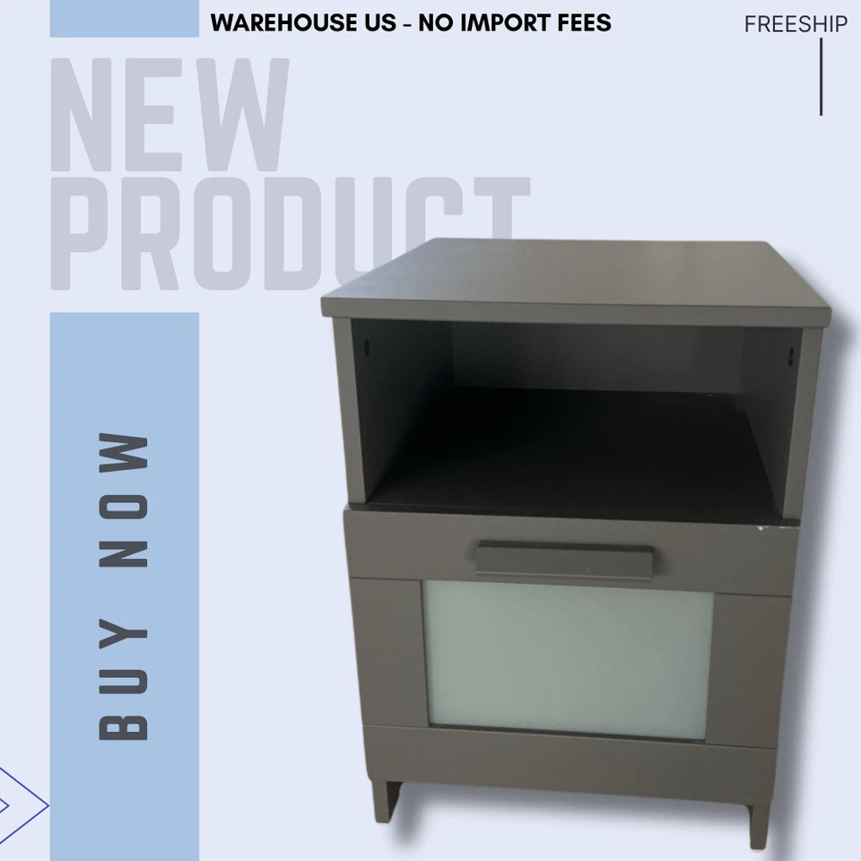 NOVA MESA DE CABECEIRA IKEA BRIMNES 15 3/8x16 1/8", Preto - Cinza - Branco; FRETE GRÁTIS - Imagem 3 de 4