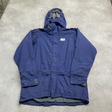 Rab Down-Pour Rain Jacket Mens XL Vintage 90s Gorpcore Outdoor Hooded Coat, Navy
