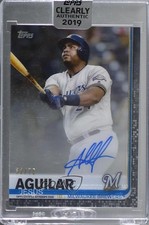 2019 Topps Clearly Authentic Auto Black 32/75 Jesus Aguilar #CAA-JA Auto 8z7