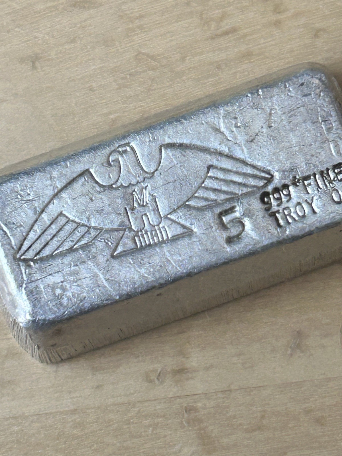 Vintage 5oz Montana Eagle Poured Silver Bar VERY RARE  Grail Piece!