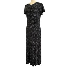 Maurices Vintage Y2K Glitter Maxi Dress Size M Liquid Knit Whimsigoth USA Made