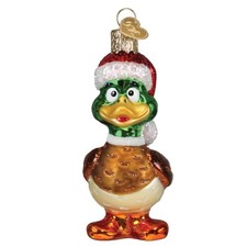 Old World Christmas Silly Santa Duck Glass Ornament for Holiday Tree FREE Box