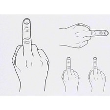 4 x 'Middle Finger' Temporary Tattoos / Transfers TO00050335