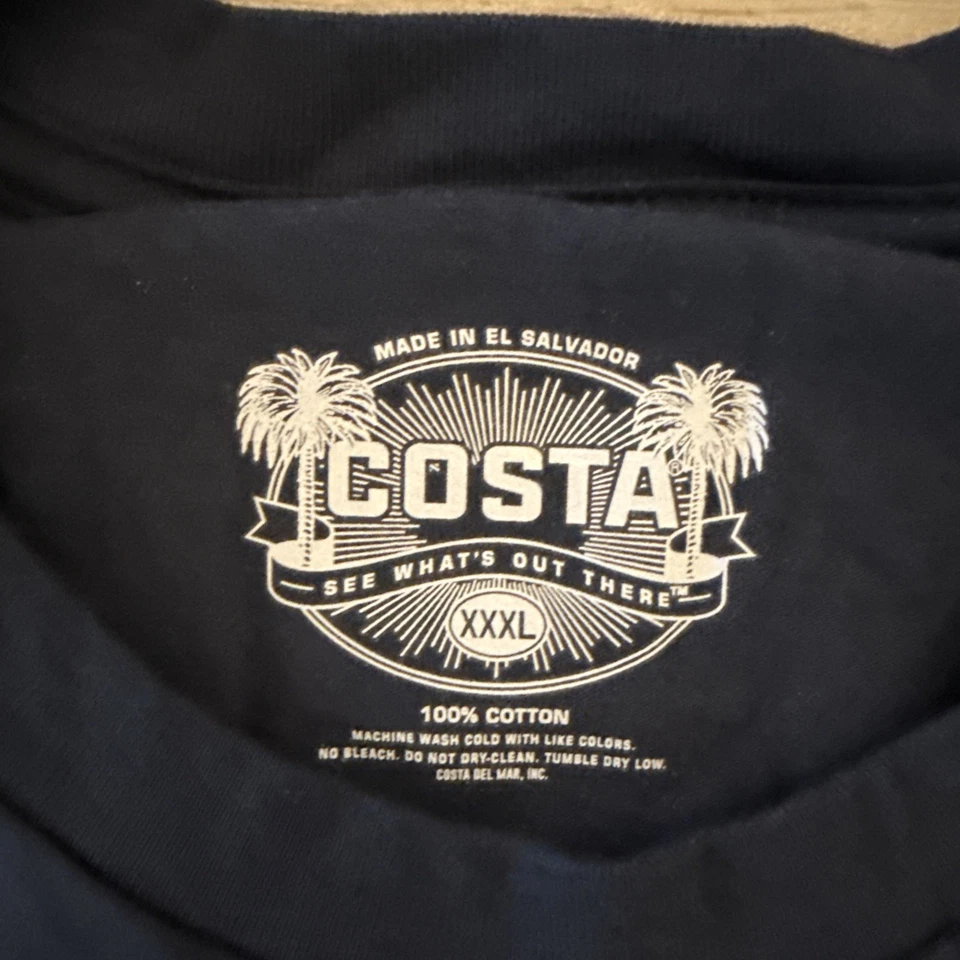 Camiseta Costa Del Mar Topwater para hombre, azul marino, 3X-grande Foto 4 de 4