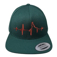 Heartbeat Snapback Cap Green One Size Adjustable 6 Panel The Classics Yupoong