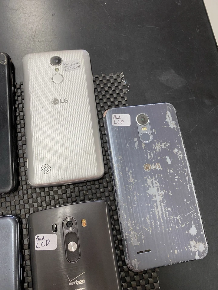 Lote De 7 Mix Teléfonos Inteligentes LG MODELOS DESCONOCIDOS Para Piezas/LCD D5 MALO Foto 4 de 4