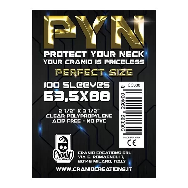 GCC Bustine Protettive PYN Cranio 63,5x88 mm Perfect Size Card Sleeves no PVC