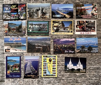 Lot Of 16 Vintage California Postcards San Francisco, San Diego, La Jolla