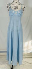 Vintage Vassarette Negligee Nightgown Blue Old Hollywood Glam Size 36 Medium