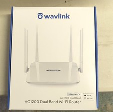 Wavlink AC1200 Dual Band Wi-Fi Router 1200Mbps 4 LAN Ports Wireless Blue