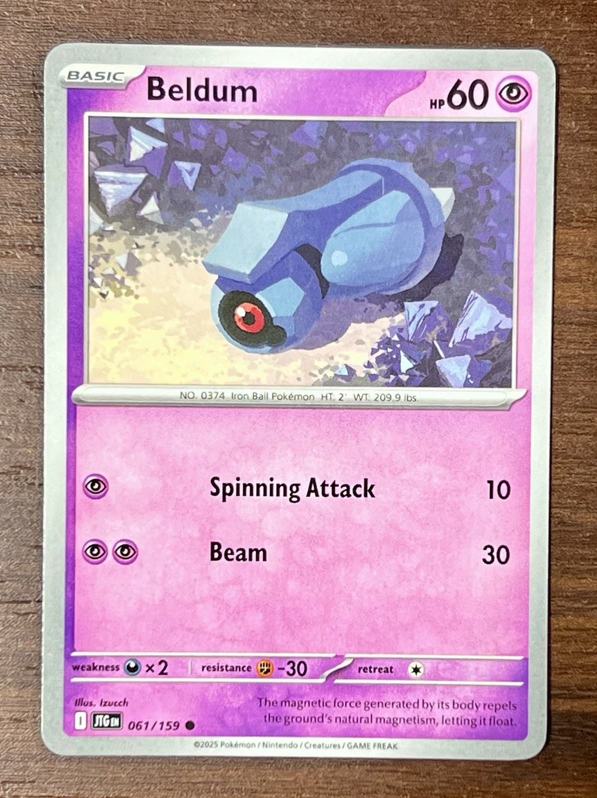Pokemon Beldum - 061/159 - Common - Reverse Holo NM-Mint Journey Together