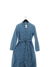 Fat Face Shirt Midi Dress UK10 in Blue