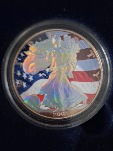 2002 Silver Eagle colorized/hologram 1 Oz uncirculated