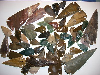 100 Pfeilspitzen Aus Jaspis & Achat - 2,5-3,5cm Für Pfeilbau