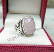 Rose Quartz Ring 925 Sterling Silver Ring Boho Ring Handmade Fine Ring All Size