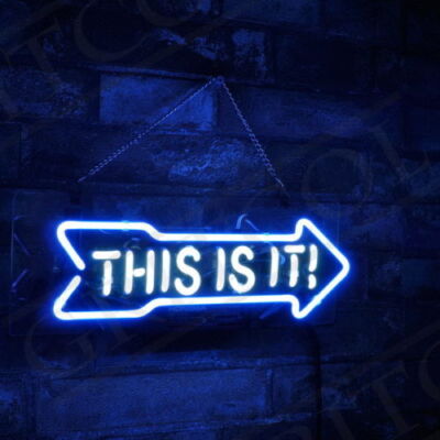 14''x5'' This Is It Arrow Neon Sign Acrylic Light Lamp Bar Glass Wall Decor ZS1565