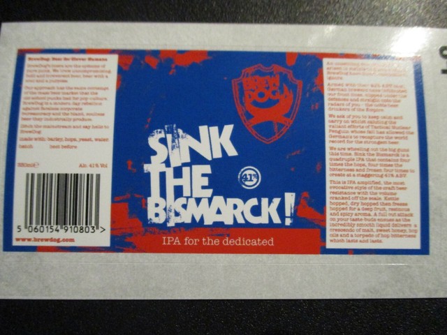 Brewdog Brew Dog Sink The Bismarck 54 Sticker Decal Craft Beer Brewery