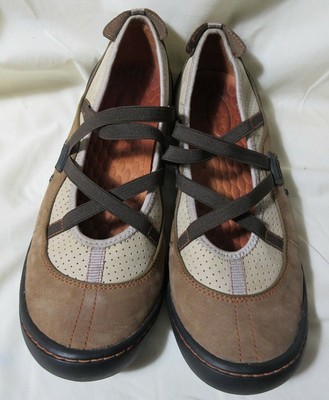 PRIVO CLARKS Women's 9.5 M Brown Beige Leather Sporty Mary Jane Flats Shoes  | eBay