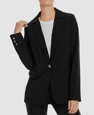 Aqua Womens Black One-button Knit 
