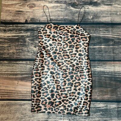 Topshop Leopard Print Bodycon Mini Dress Size 12 Party Cocktail | eBay