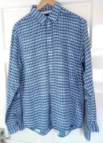 A Tommy Hilfiger Blue & White Gingham Check Shirt Size L