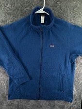 Patagonia Men s XL Blue Full Zip Fleece Jacket W/ Pockets Warm Fall Windbreaker