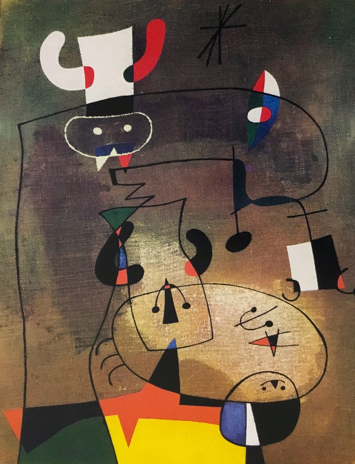Joan Miro Personages Custom Framed Print