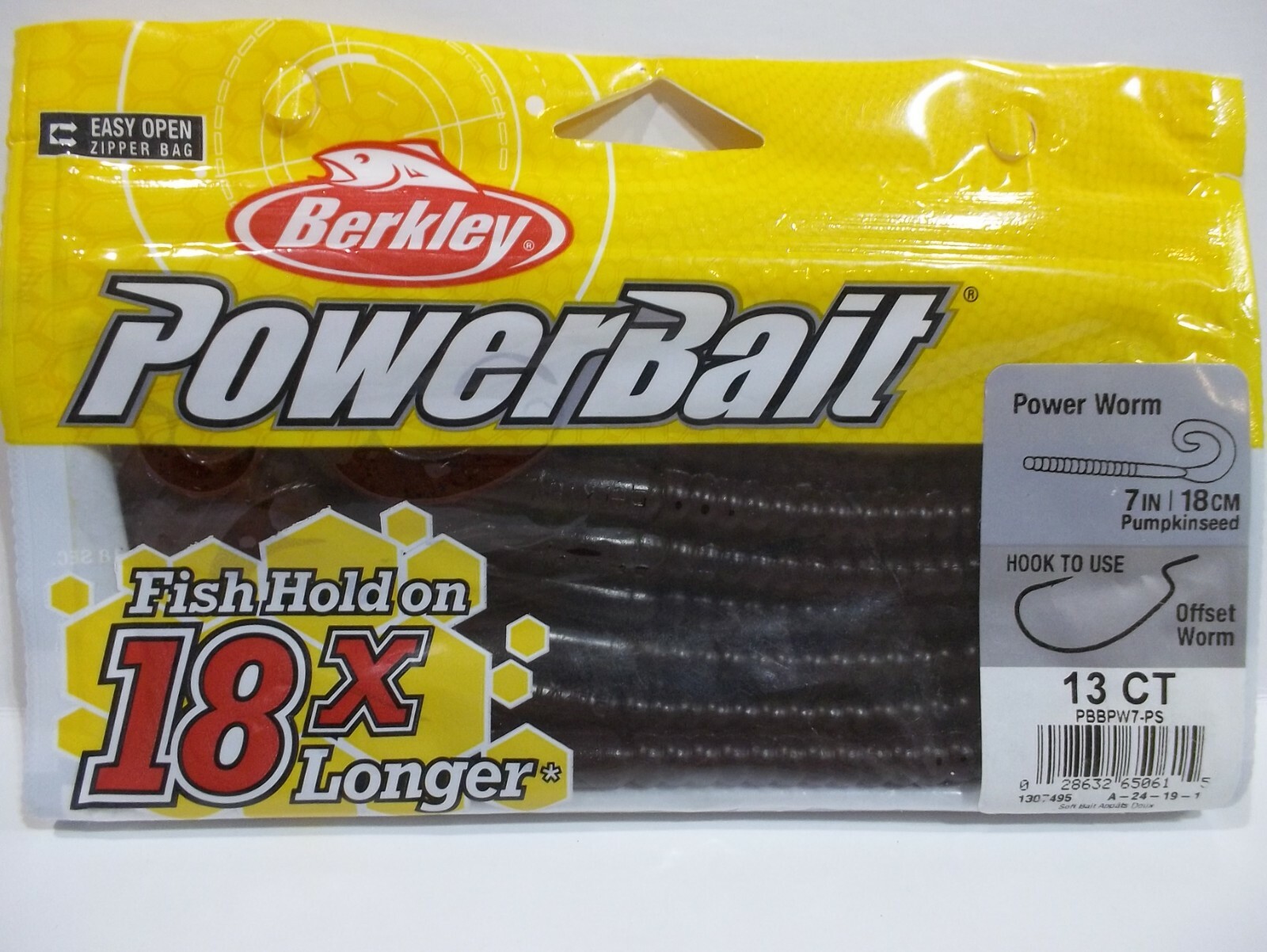 Berkley PowerBait Power Worm Motor Oil Red Fleck-BRAND NEW-SHIPS SAME BUS DAY