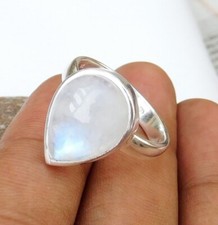 Tear droop Moonstone Ring 925 Sterling Silver Moonstone Ring Size 9-M028