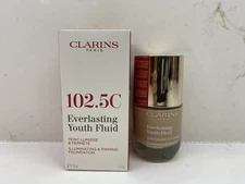 Clarins Everlasting Youth Fluid Foundation 102.5C NIB 1 oz