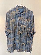 Tommy Bahama Button Down Floral Hawaiian Shirt 100 Silk Men's Size XL/TG pocket