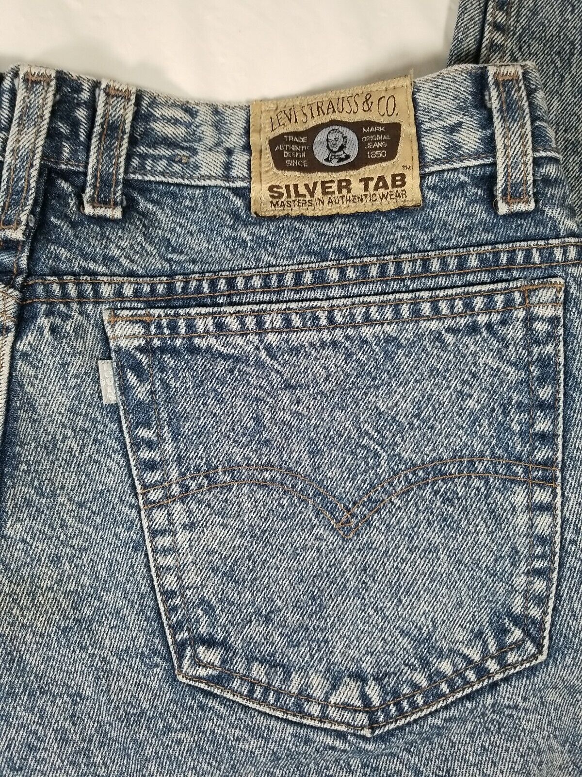 utålmodig Stillehavsøer forseelser Vintage Made USA Levis Silvertab Baggy Jeans tag Size 34x32 , 33x31 acid  wash | eBay