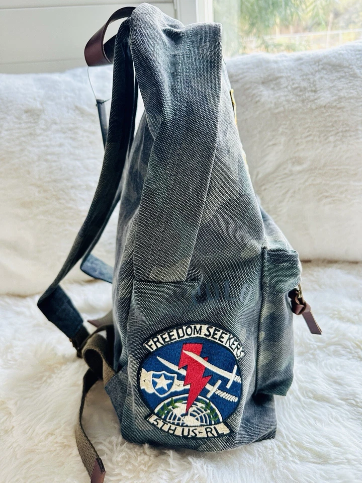 Mochila de día de lona camuflada parche de tigre icónico Polo Ralph Lauren para hombre nueva con etiquetas Foto 3 de 4