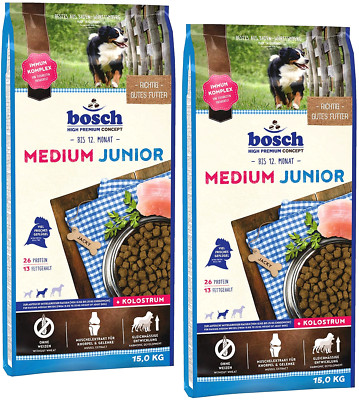 BOSCH 30kg (2x15kg) MEDIUM JUNIOR Welpen Hundefutter Trockenfutter mit Geflügel