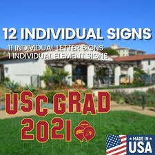 Official USC Grad Die Cut Yard Display Sign Set