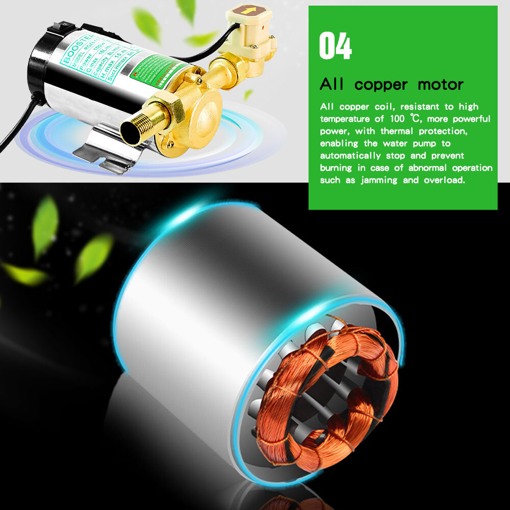 100W Automatic Water Pressure Booster Pump for Home Shower Washing Machine eBay