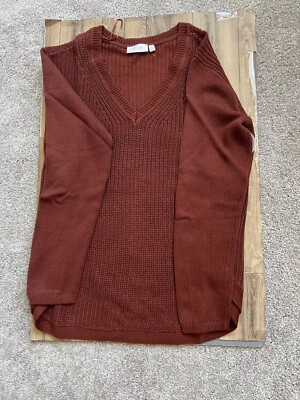 Stitch Fix RD Style V Neck Maroon Long Sleeve Sweater Women's XXL