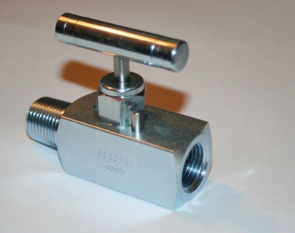 1/2" MNPT x 1/2" FNPT Steel Needle Valve (6000 Psi) NV-CS-1/2-GS-180-MXF - Image 2 of 4