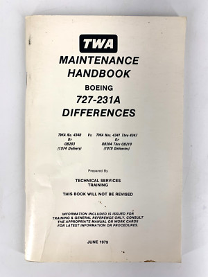 TWA Maintenance Handbook Technical Services Training June 1979