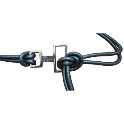 Seventy Black Leather Rope Belt or Necklace w Silver Meta Seventy Black Leather Rope Belt or Necklace w Silver Meta | eBay main image 2