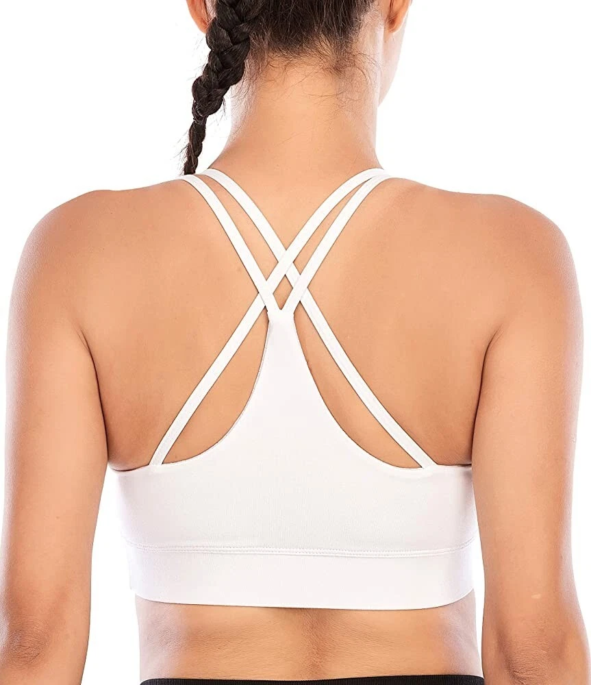 Essential Strappy Support Longline Sports Bra-White- XL Victoria's Secret