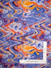 Fusion Purple Orange Swirled Colors Cotton Fabric Print Concepts By The Yard