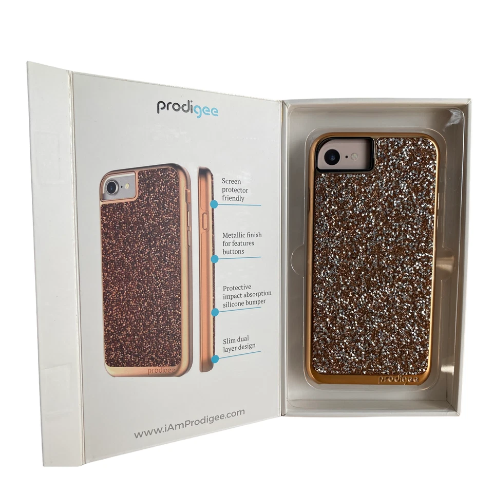 Funda Prodigee Fancee iPhone 7 Brillo Rosa Oro Deslumbrante Brillante Trasera Foto 4 de 4