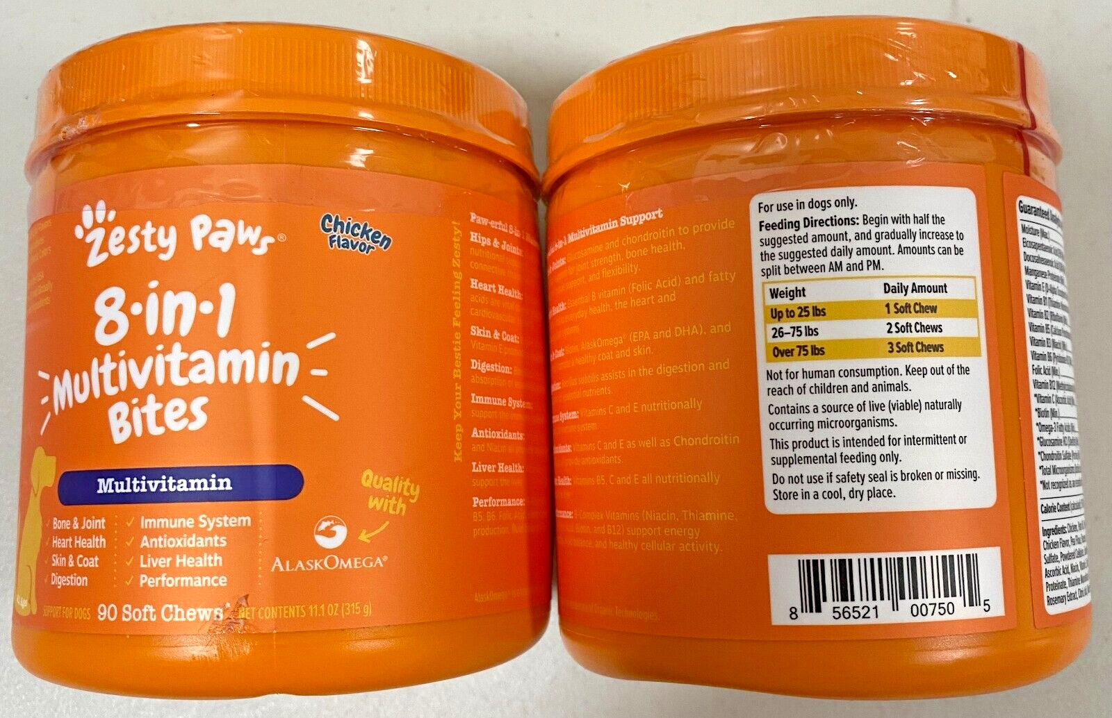 2 PACK Zesty Paws 8 in 1 MultiVitamin Bites EXP 01 / 2026 & UP!