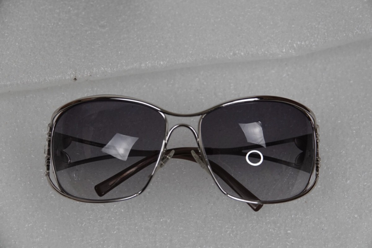 SALVATORE FERRAGAMO 1157B WOMANS SUNGLASSES GREY BLUE LENSES ON