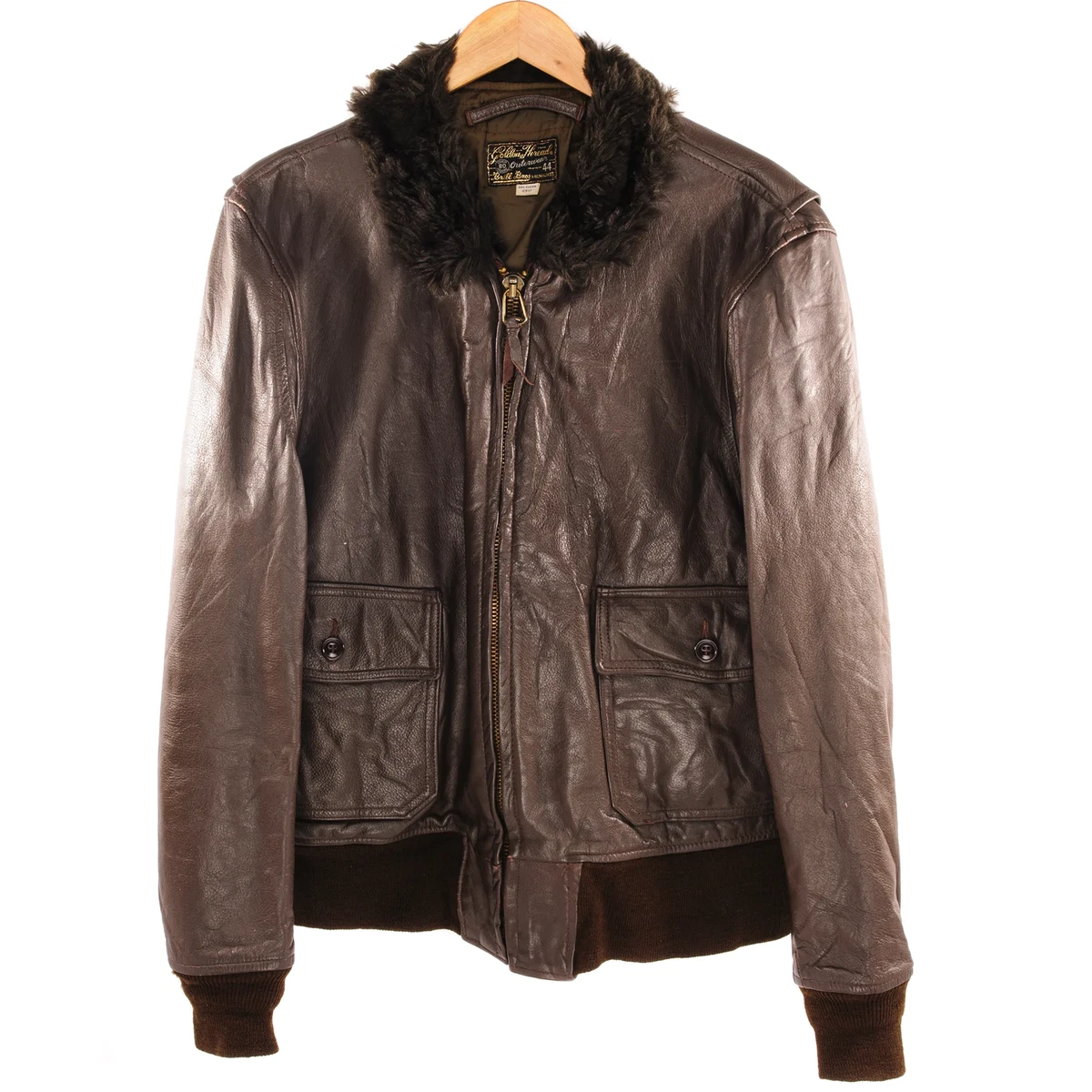VINTAGE BRILL BROS LEATHER FLIGHT JACKET TYPE G1 G-1 SIZE 44 | eBay