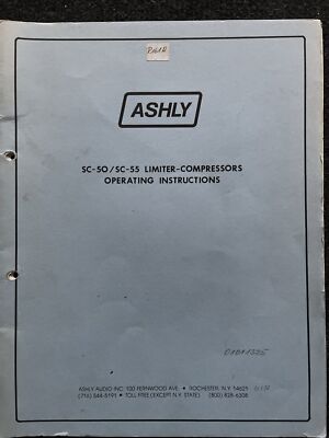 ASHLY SC-SO SC-55 Bedienungsanleitung Operating Instructions manual - selten