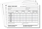 WEEKLY TIME SHEET PAD (A5) Employee Job Attendance Record Log 50 sheets