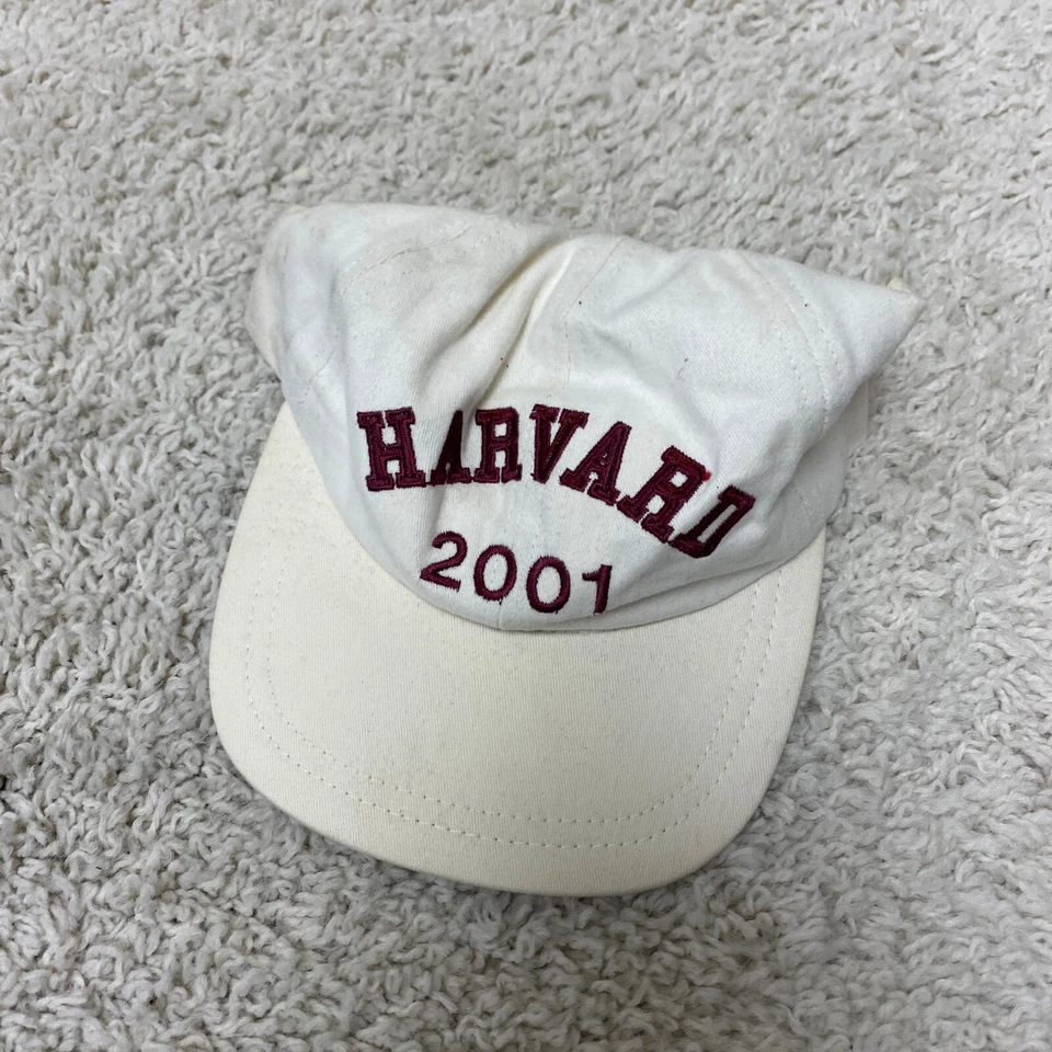 De Colección Sombrero Harvard Blanco Rojo Talla Única Correa Nueva Inglaterra Gorra Co Universidad Hombres Años 90 Foto 3 de 4