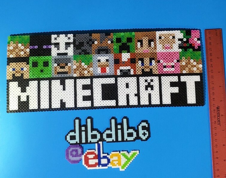 Minecraft wall hanging kandi perler rave, EDC, PLUR hama art bead